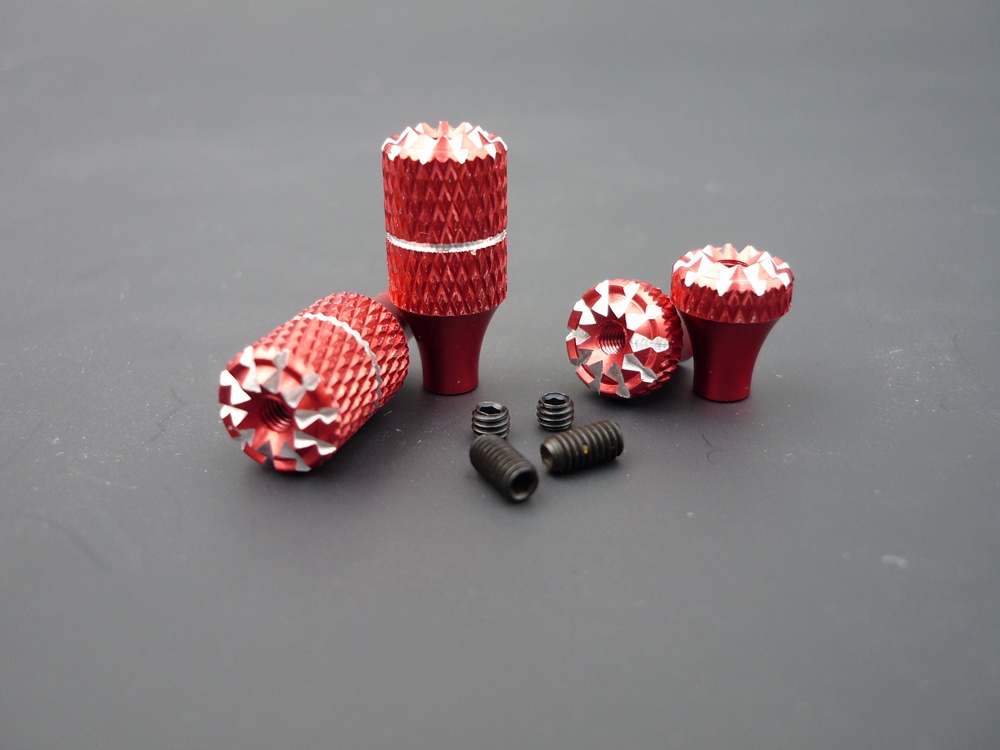 Gimbal stick ends, red, short + long, M2,5