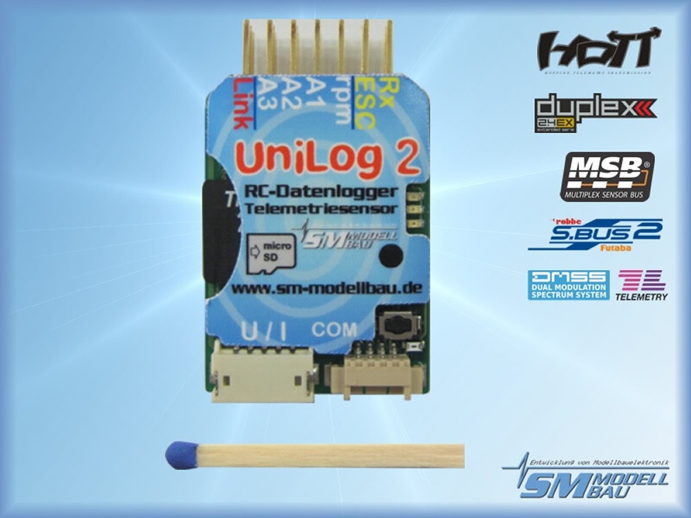 UniLog 2 RC data logger and telemetry sensor